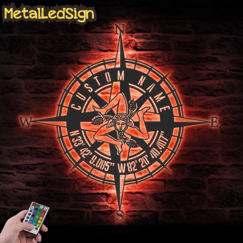 Custom-GPS-Sicilian-Trinacria-Compass-Metal-Wall-Art-LED-Light-7.jpg