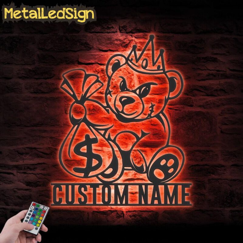 Custom-Gangster-Teddy-Bear-Crown-Metal-Wall-Art-LED-Light-5.jpg