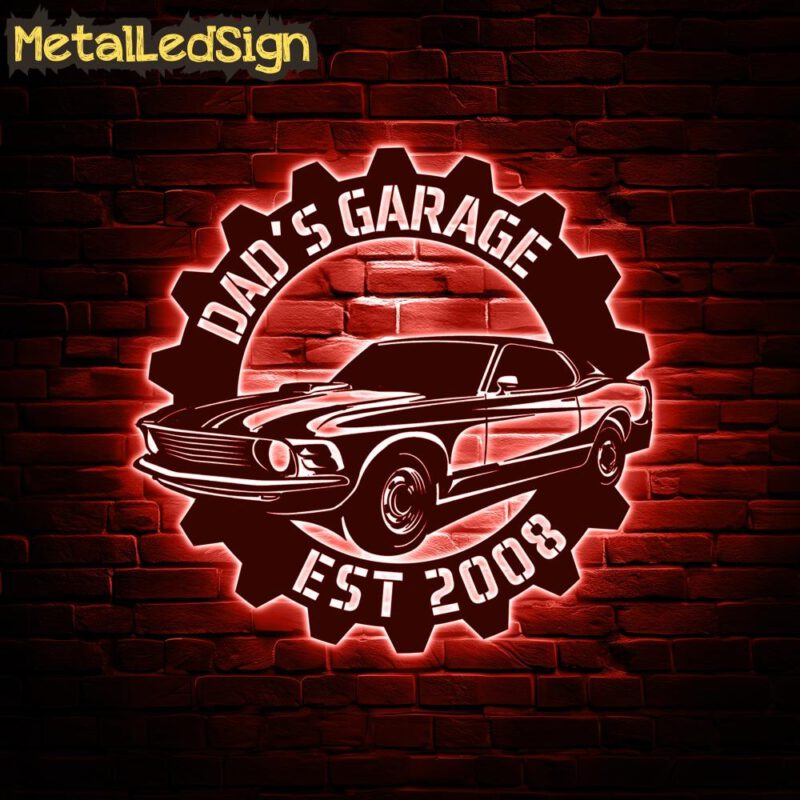 Custom-Garage-Name-Metal-Wall-Art-With-LED-Light-3