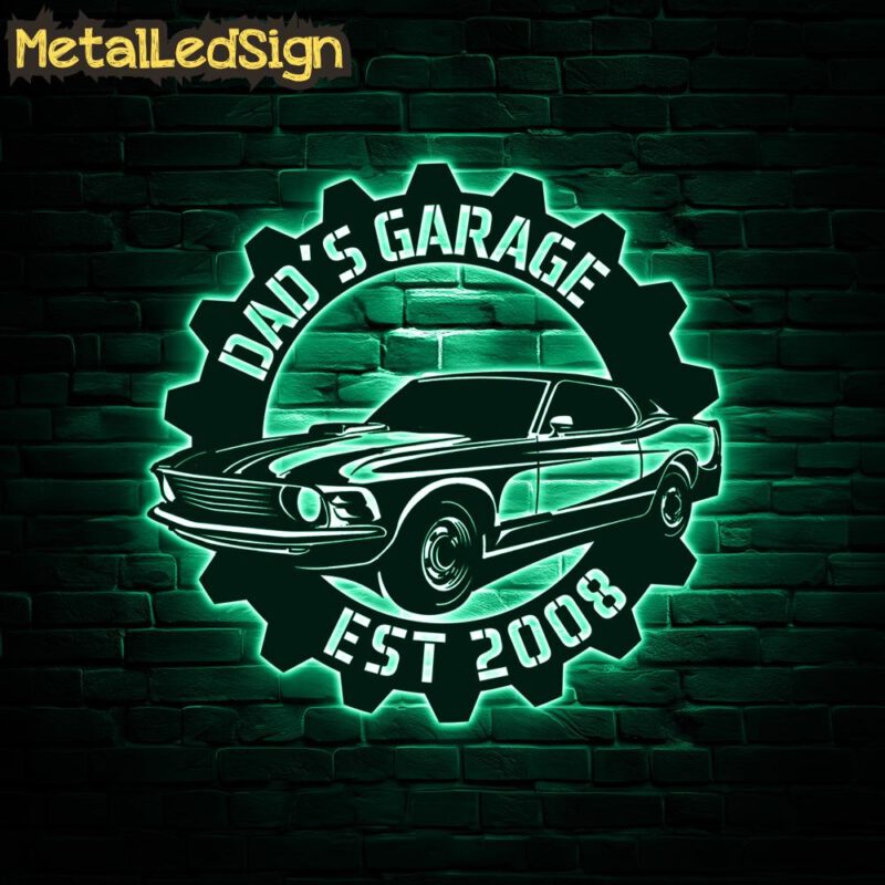 Custom-Garage-Name-Metal-Wall-Art-With-LED-Light-4