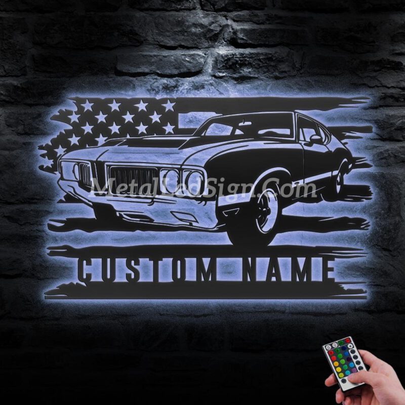 Custom-Garage-Us-Flag-Metal-Wall-Art-Led-Light-3