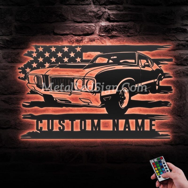 Custom-Garage-Us-Flag-Metal-Wall-Art-Led-Light-5