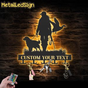 Custom-Girl-Duck-Hunting-Key-Holder-Metal-Wall-Art-LED-Light-Images