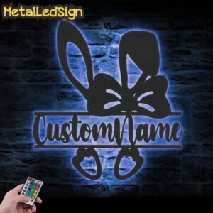 Custom-Girl-Easter-Rabbit-Metal-Wall-Art-LED-Light-3.jpg