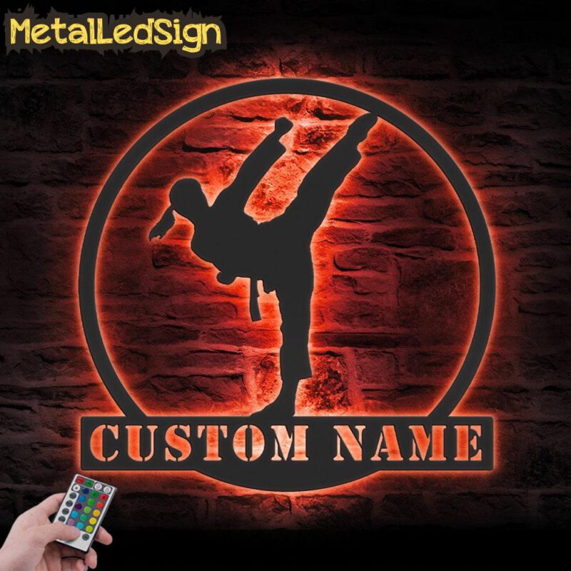 Custom-Girl-Karate-Martial-Arts-Metal-Wall-Art-with-LED-Light-5.jpg