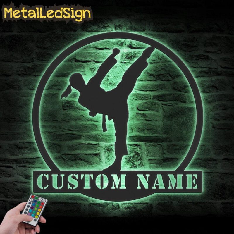 Custom-Girl-Karate-Martial-Arts-Metal-Wall-Art-with-LED-Light-7.jpg