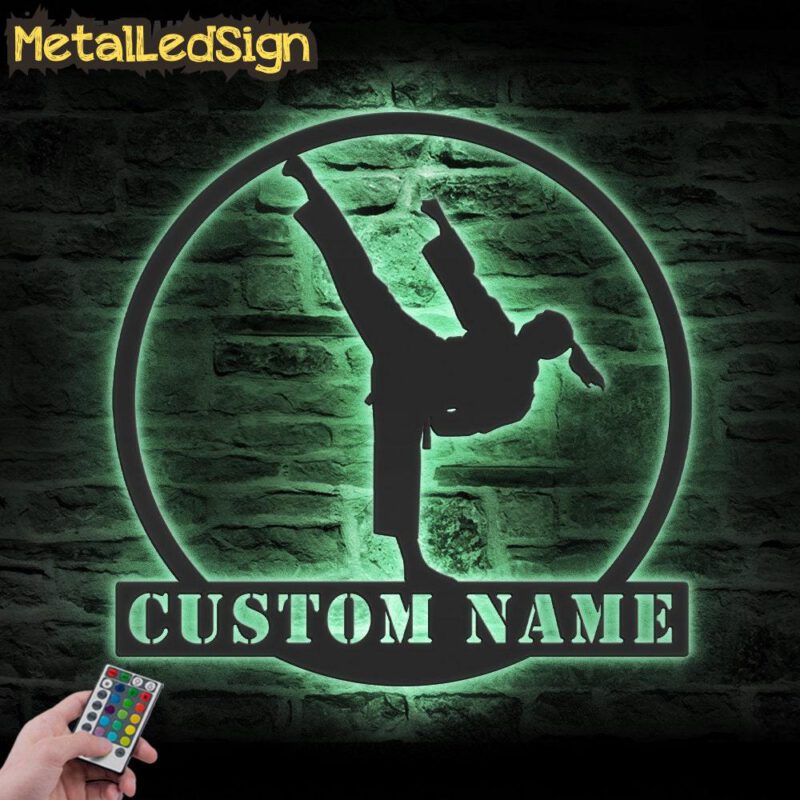 Custom-Girl-Taekwondo-Martial-Arts-Metal-Wall-Art-with-LED-Light-7.jpg