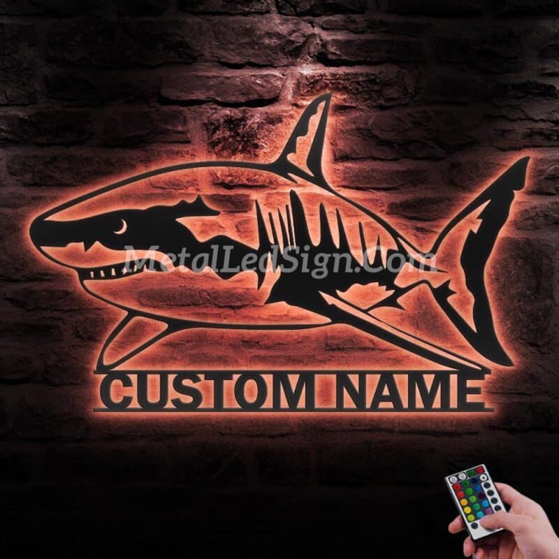 Custom-Great-White-Shark-Metal-Wall-Art-Led-Light-5-3