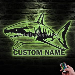 Custom-Great-White-Shark-Metal-Wall-Art-Led-Light-6