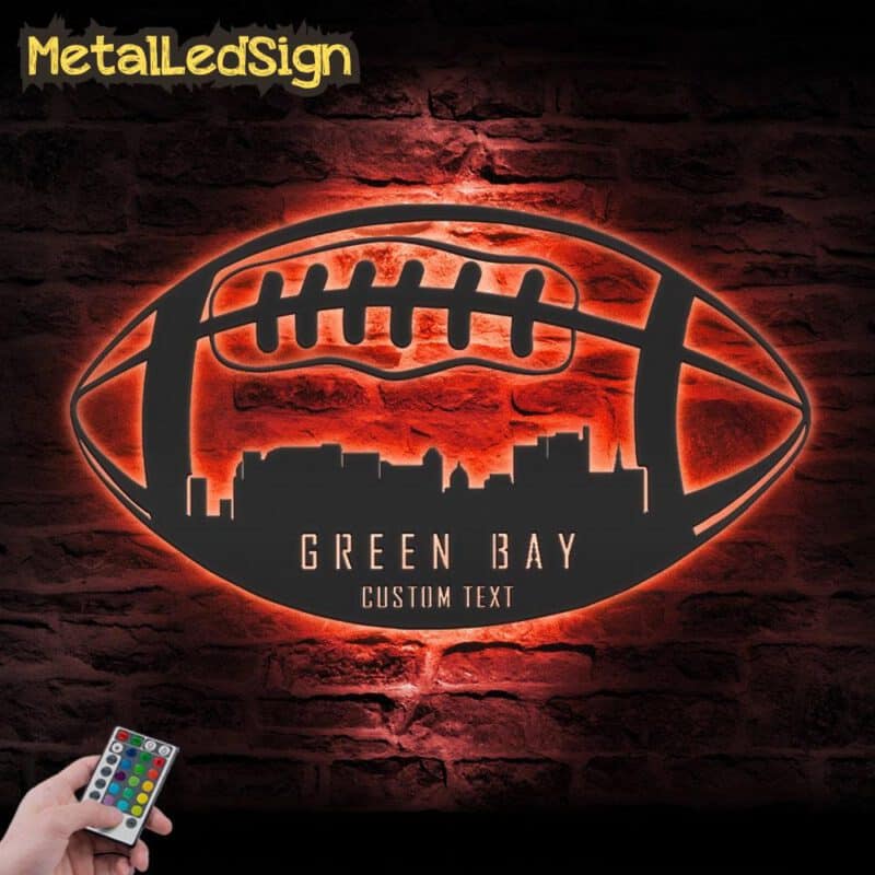 Custom-Green-Bay-Skyline-American-Football-Metal-Wall-Art-Led-Light-5