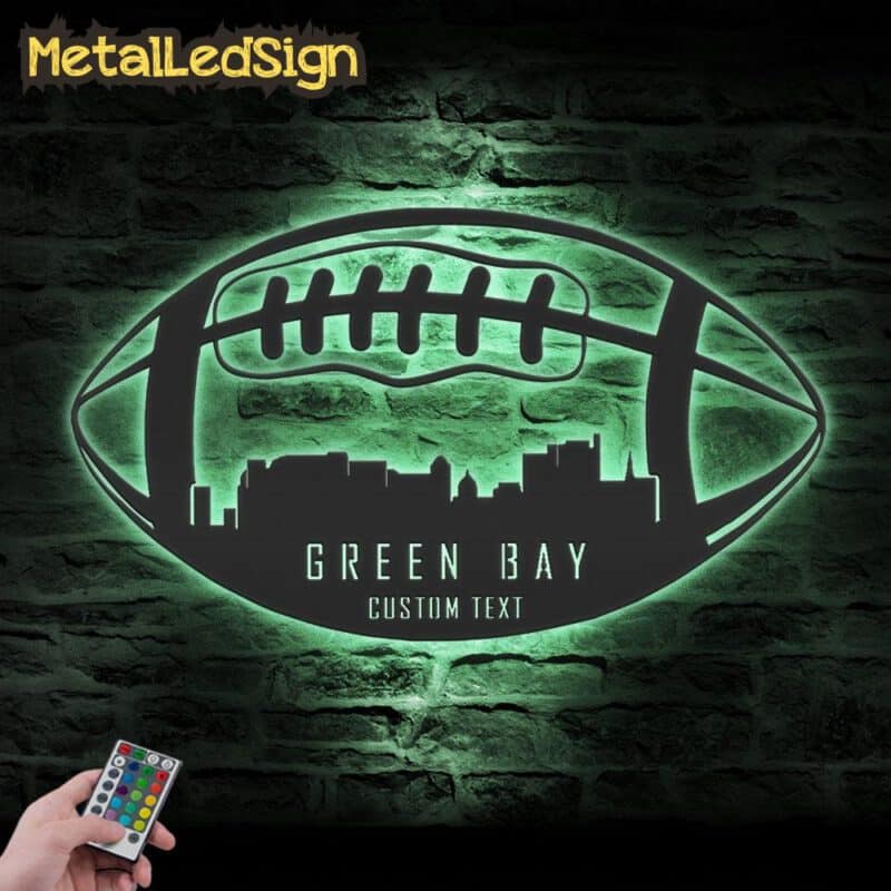 Custom-Green-Bay-Skyline-American-Football-Metal-Wall-Art-Led-Light-7