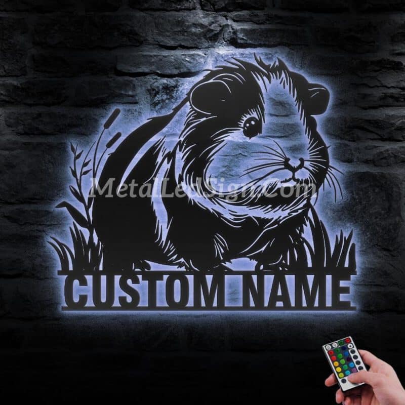 Custom-Guinea-Pig-Metal-Wall-Art-Led-Light-3-1