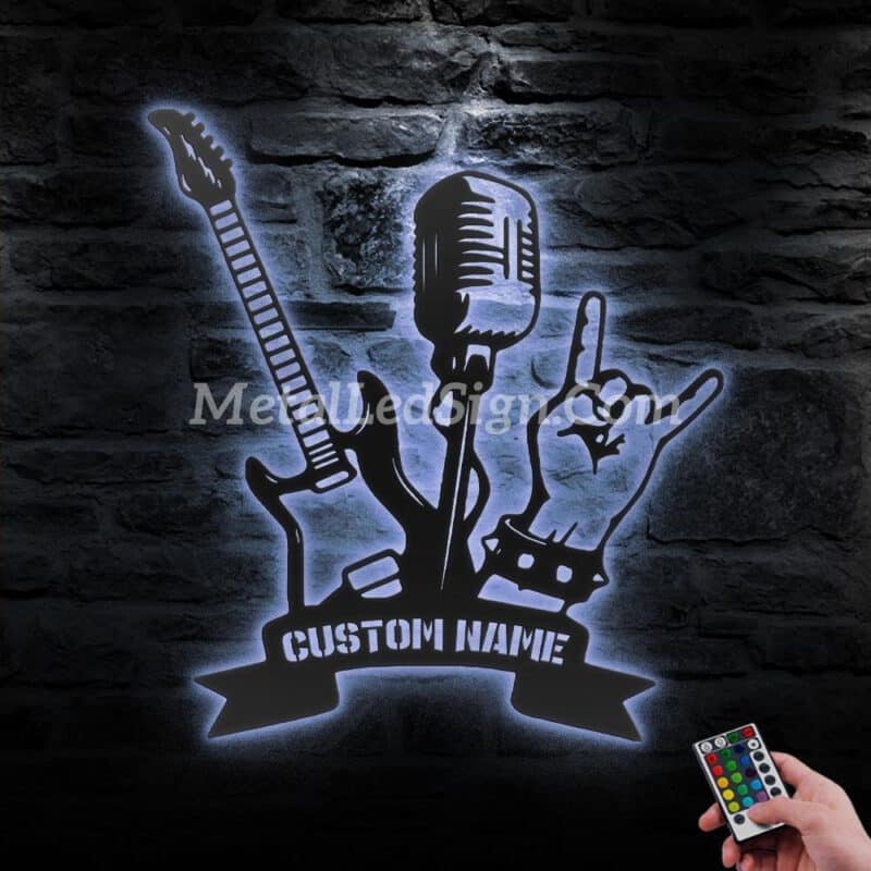 Custom-Guitar-And-Micro-Metal-Wall-Art-Led-Light-1