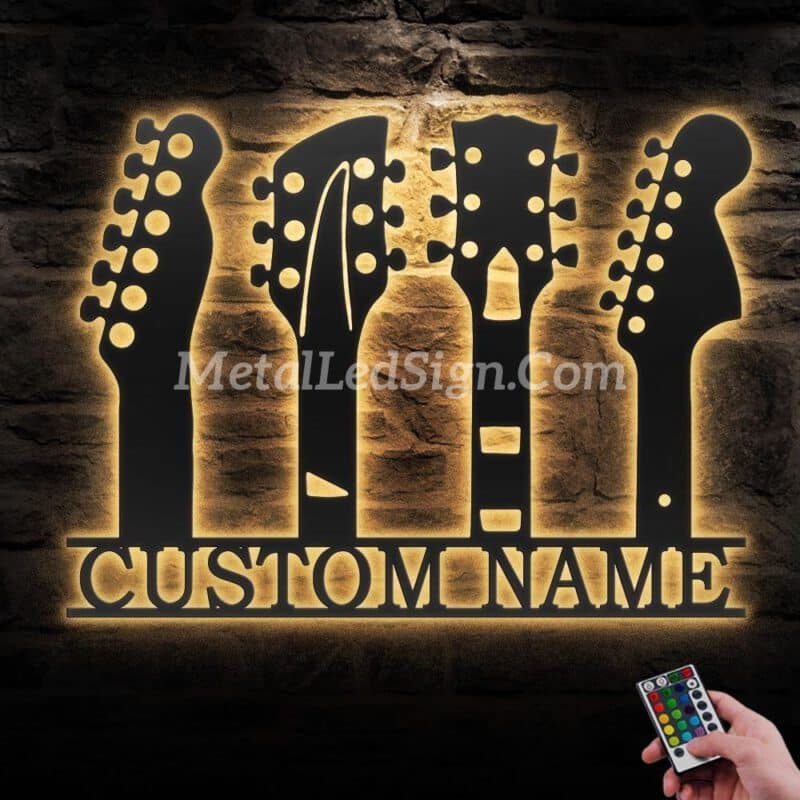 Custom-Guitar-Metal-Wall-Art-Led-Light-Images-1