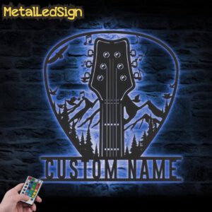 Custom-Guitar-Pick-Mountain-Forest-Metal-Wall-Art-LED-Light-3.jpg