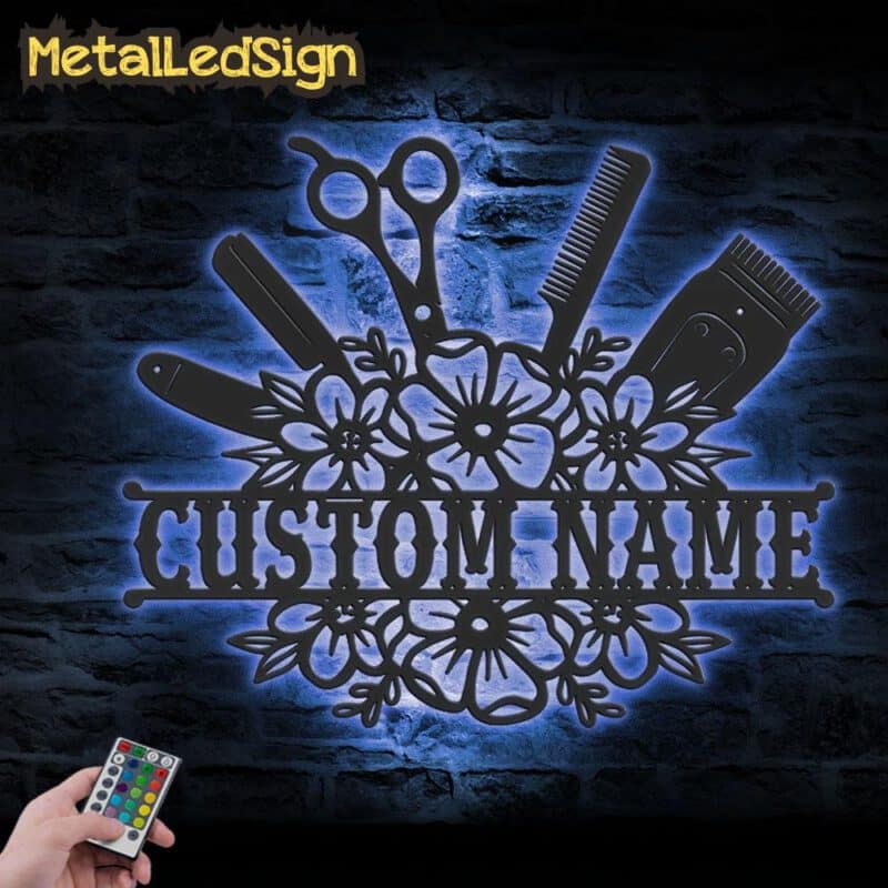 Custom-Hair-Salon-Metal-Wall-Art-Led-Light-3-7