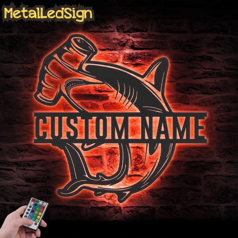 Custom-Hammerhead-Shark-Metal-Wall-Art-LED-Light-5.jpg