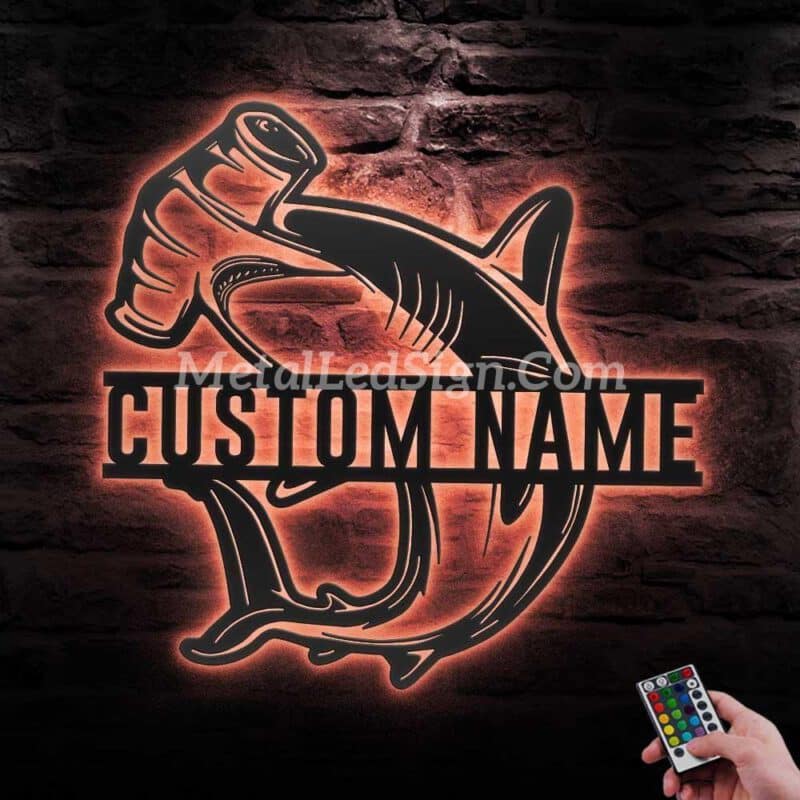 Custom-Hammerhead-Shark-Metal-Wall-Art-Led-Light-5-1