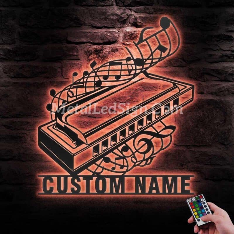 Custom-Harmonica-Musical-Instrument-Metal-Wall-Art-Led-Light-5-1