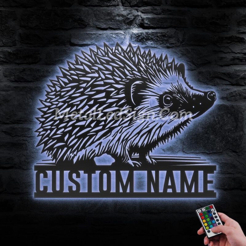 Custom-Hedgehog-Metal-Wall-Art-Led-Light-3-1