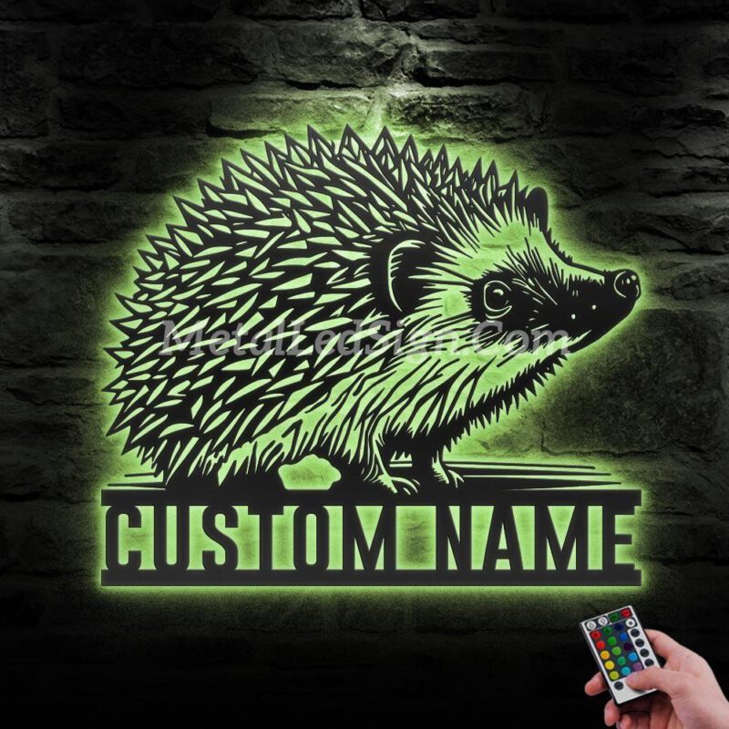 Custom-Hedgehog-Metal-Wall-Art-Led-Light-5-1