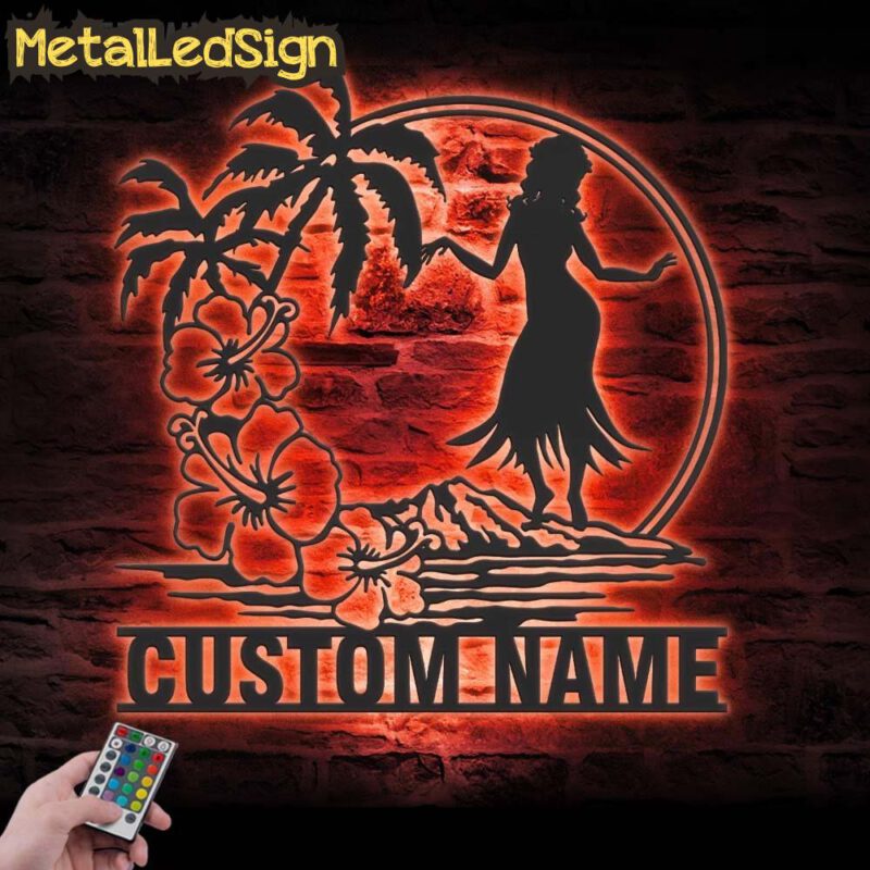 Custom-Hula-Dancer-Hawaiian-Flower-Scene-Metal-Wall-Art-LED-Lights-5.jpg