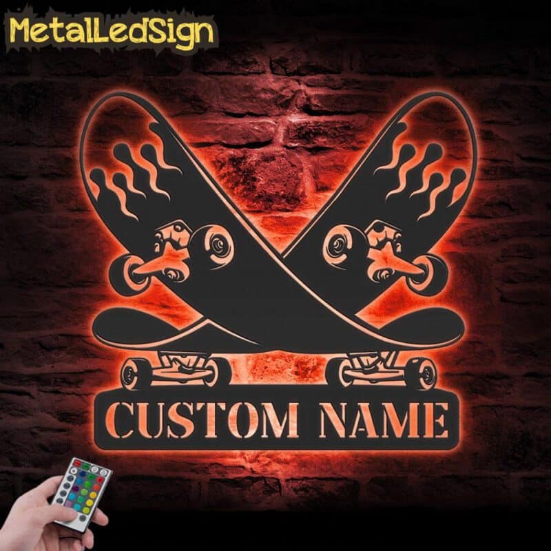 Custom-Jumping-Skateboard-Fire-Metal-Wall-Art-Led-Light-5.jpg