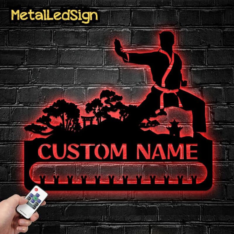 Custom-Karate-Metal-Wall-Hanging-With-Led-Light-2