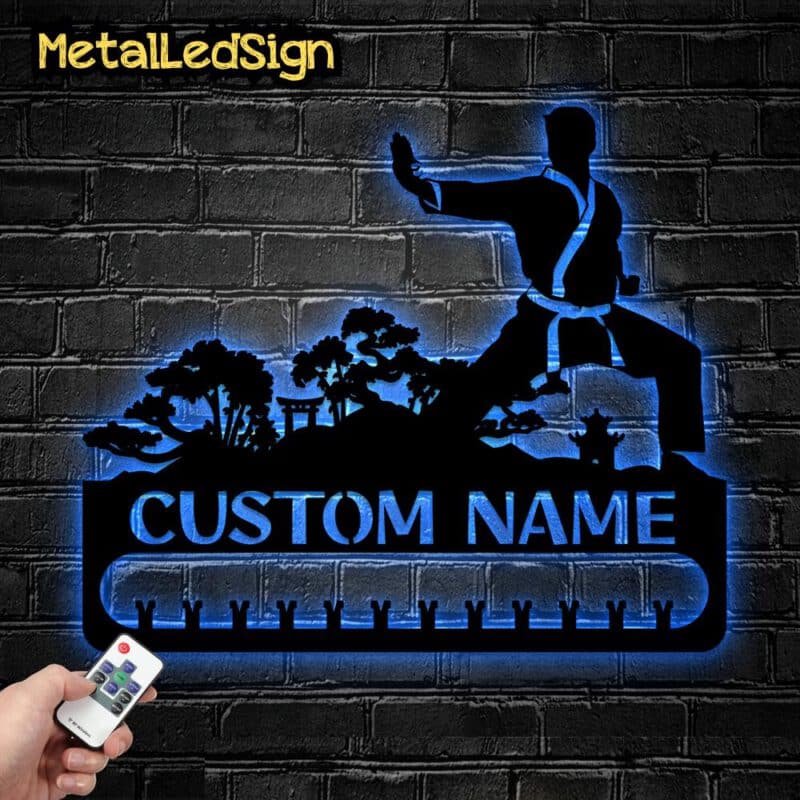 Custom-Karate-Metal-Wall-Hanging-With-Led-Light-6