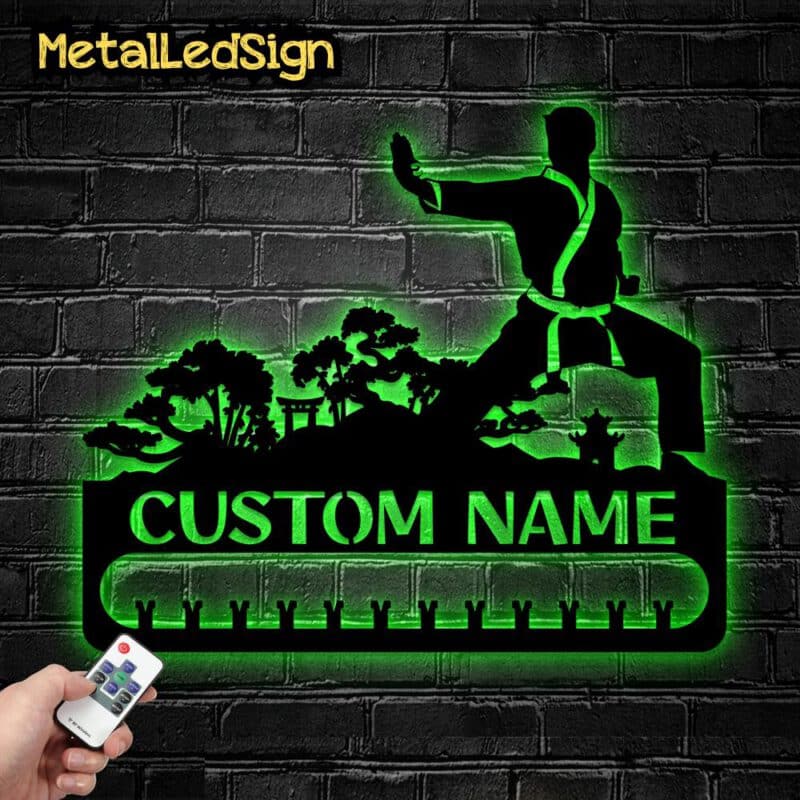 Custom-Karate-Metal-Wall-Hanging-With-Led-Light-8