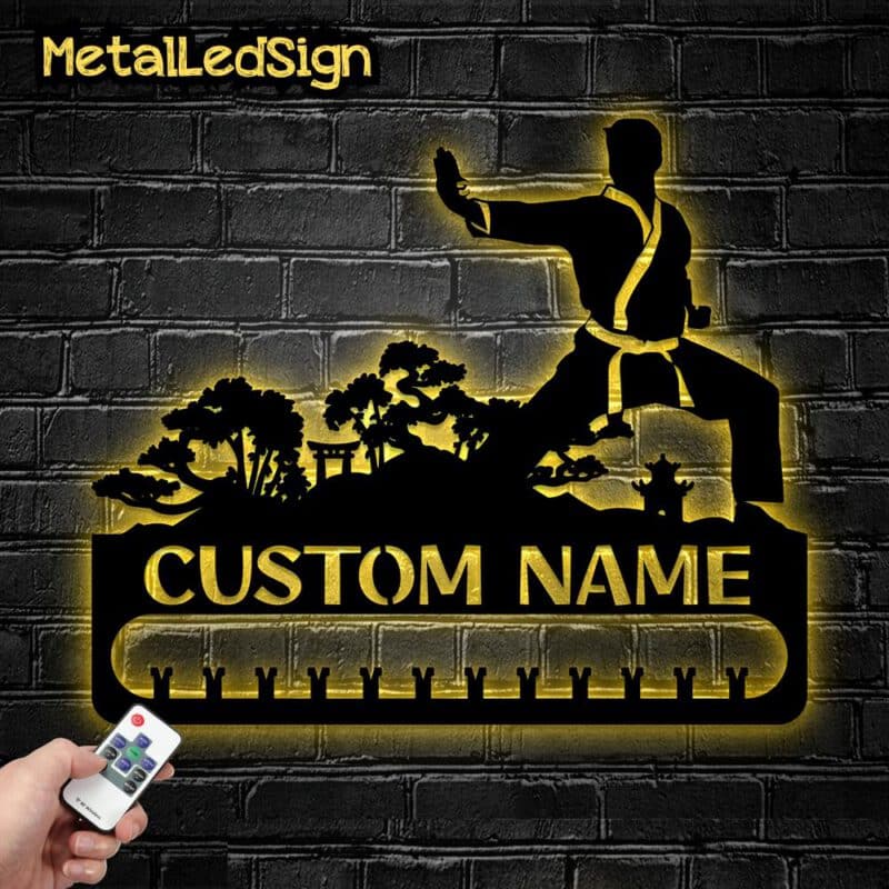 Custom-Karate-Metal-Wall-Hanging-With-Led-Light-Images