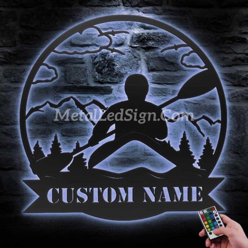 Custom-Kayak-Lake-Life-Metal-Wall-Art-Led-Light-3-1