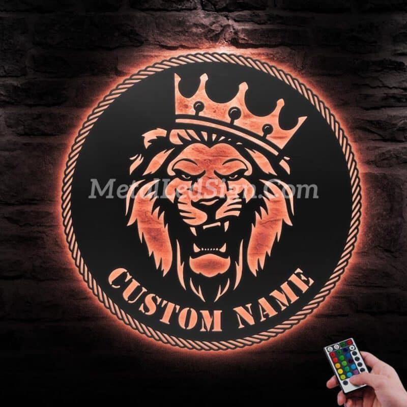 Custom-King-Lion-Metal-Wall-Art-Led-Light-5-3