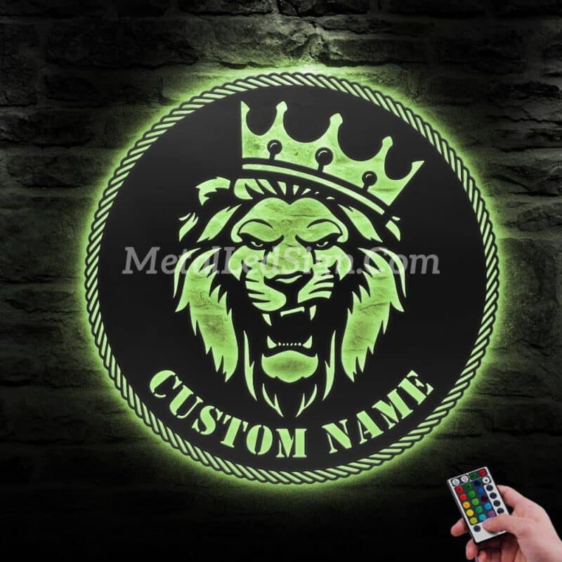 Custom-King-Lion-Metal-Wall-Art-Led-Light-6-1