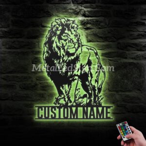 Custom-King-Lion-Metal-Wall-Art-Led-Light-6