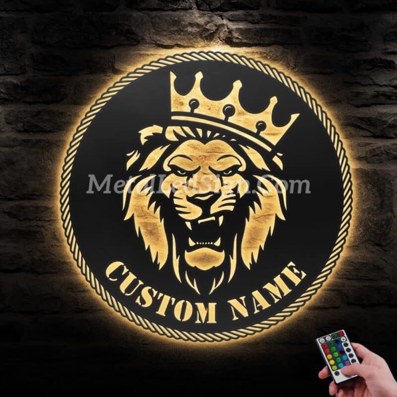 Custom-King-Lion-Metal-Wall-Art-Led-Light-Images-3