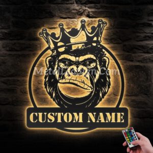 Custom-King-Monkey-Metal-Wall-Art-Led-Light-Images-1