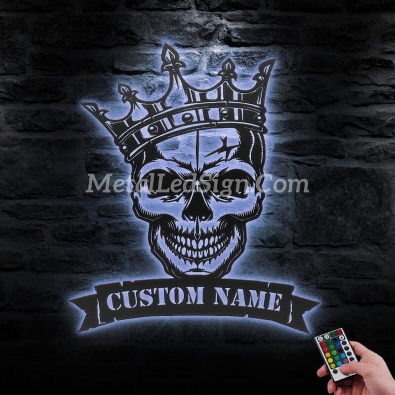 Custom-King-Skeleton-Crown-Metal-Wall-Art-Led-Light-3-1