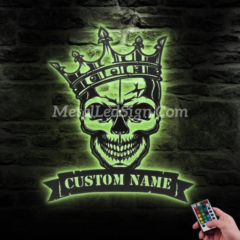 Custom-King-Skeleton-Crown-Metal-Wall-Art-Led-Light-6