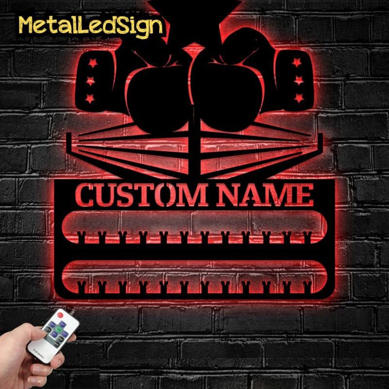 Custom-Led-Boxing-Medal-Hanger-Wall-Art-Led-Light-2