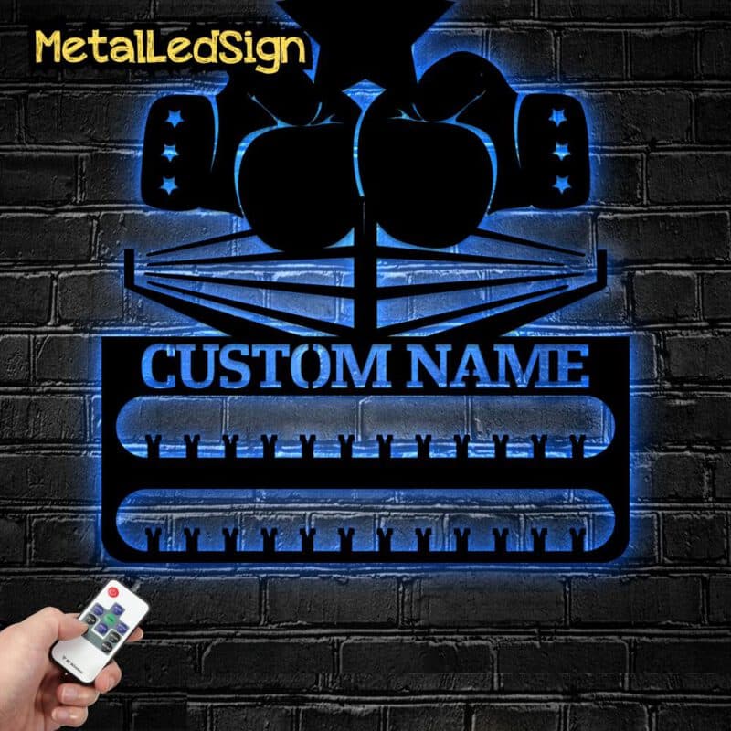 Custom-Led-Boxing-Medal-Hanger-Wall-Art-Led-Light-6