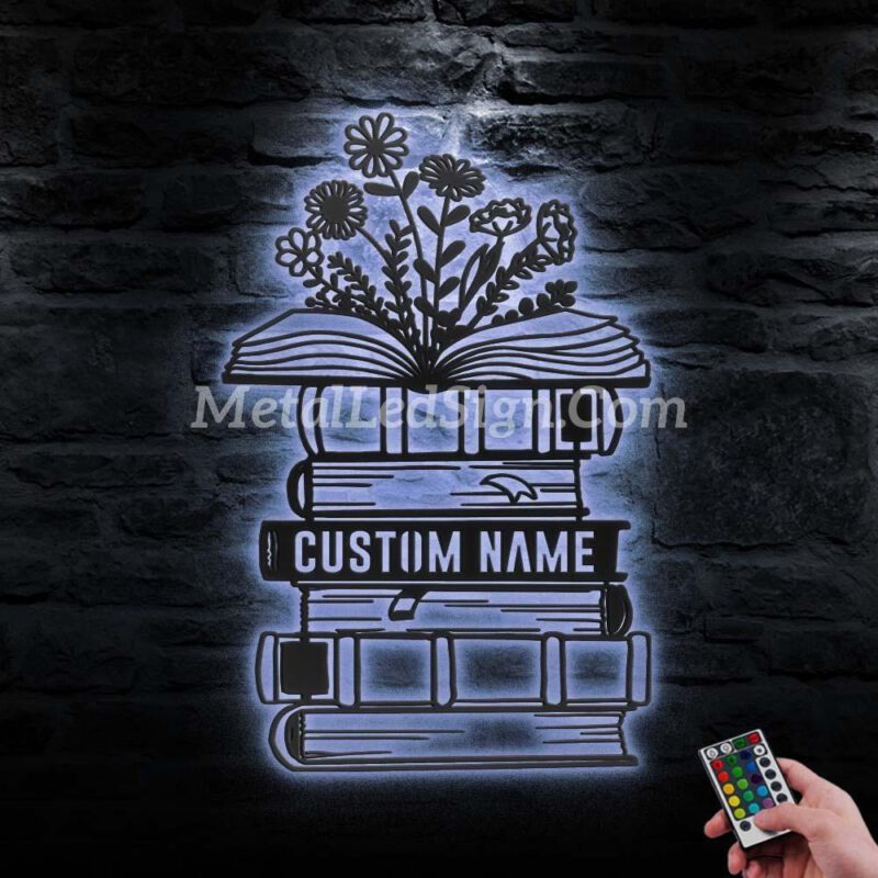 Custom-Librarian-Book-Reading-Metal-Wall-Art-Led-Light-3-1