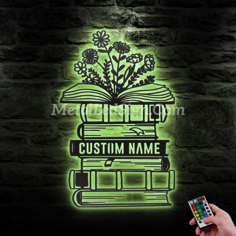 Custom-Librarian-Book-Reading-Metal-Wall-Art-Led-Light-5-1