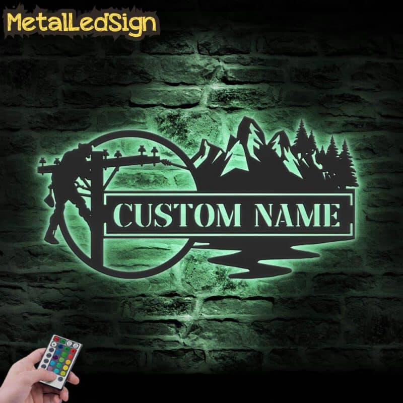 Custom-Lineman-Mountain-Forest-Scene-Metal-Wall-Art-LED-Light-7.jpg