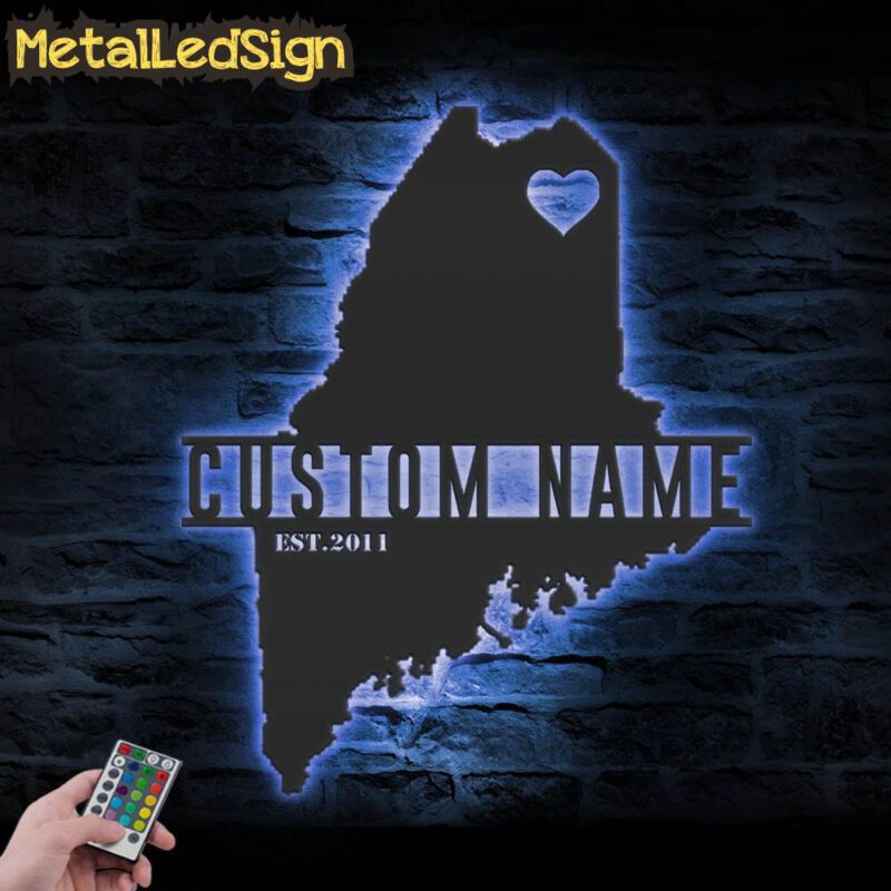 Custom-Maine-Map-Metal-Wall-Art-LED-Light-3.jpg