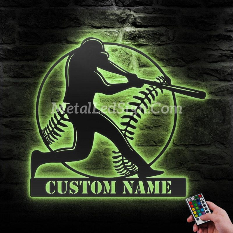 Custom-Man-Baseball-Metal-Wall-Art-Led-Light-5