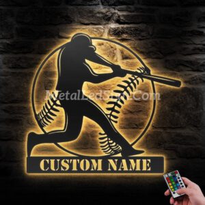 Custom-Man-Baseball-Metal-Wall-Art-Led-Light-Images