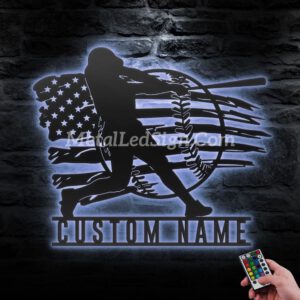 Custom-Man-Baseball-Us-Flag-Metal-Wall-Art-Led-Light-3