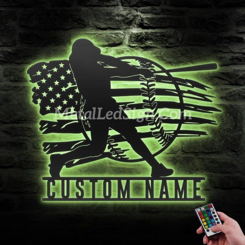 Custom-Man-Baseball-Us-Flag-Metal-Wall-Art-Led-Light-6