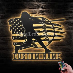 Custom-Man-Baseball-Us-Flag-Metal-Wall-Art-Led-Light-Images